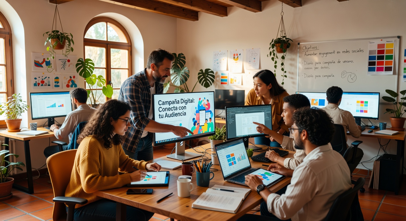 Diseñadores digitales colaborando en España