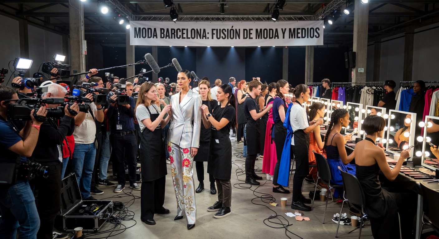 Backstage de un desfile de moda en Barcelona