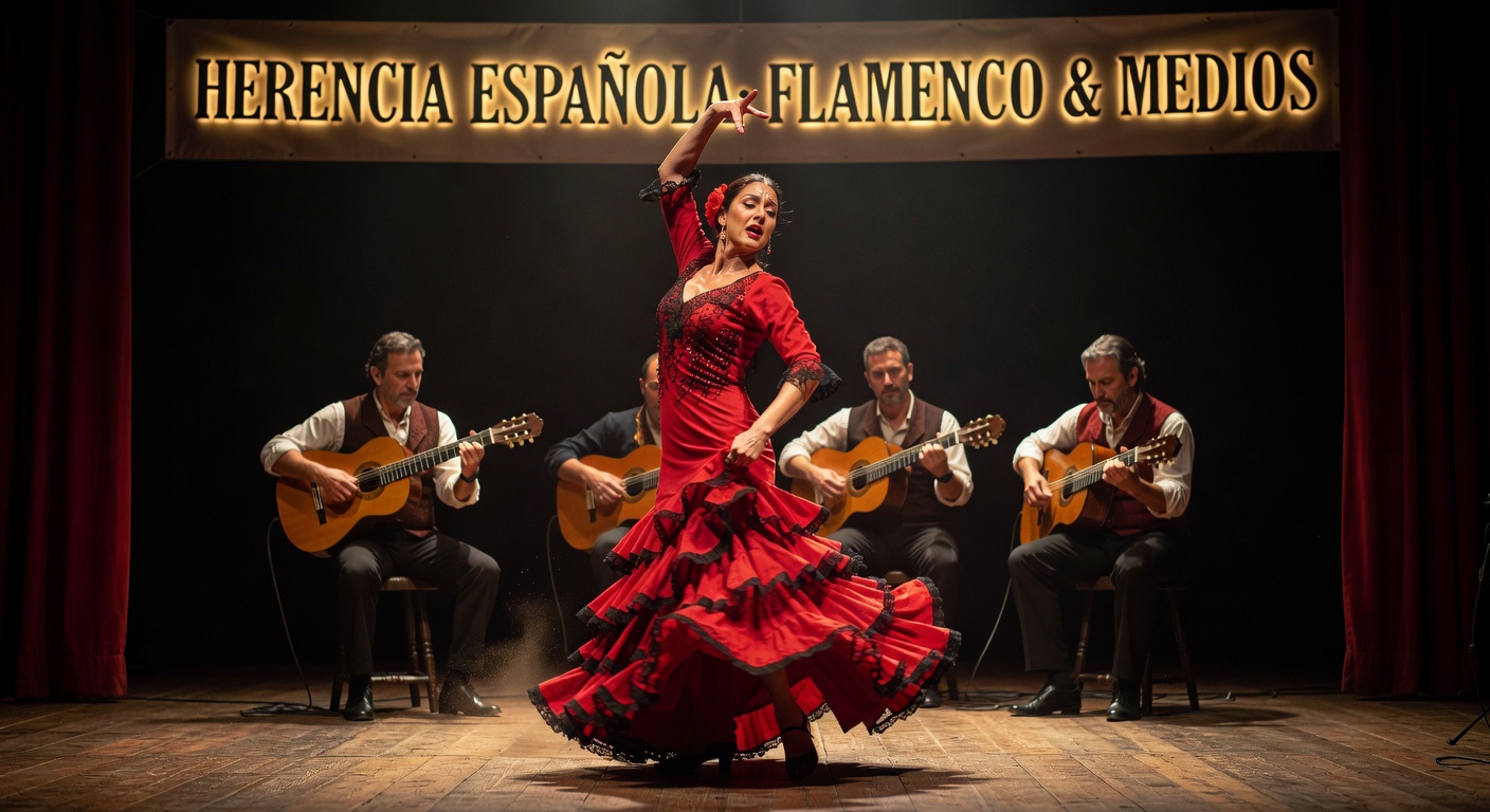 Bailaora de flamenco en actuación