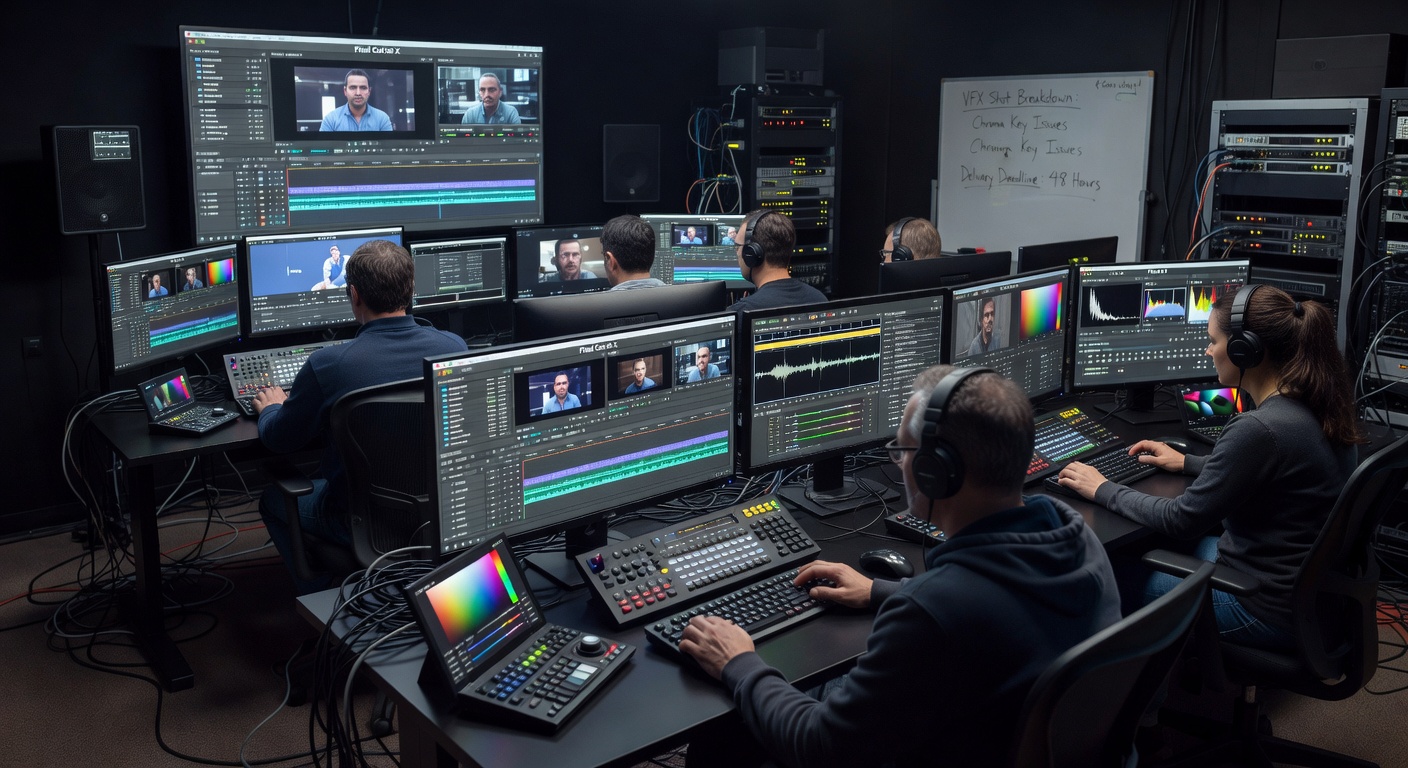 Sala de postproducción y edición de vídeo